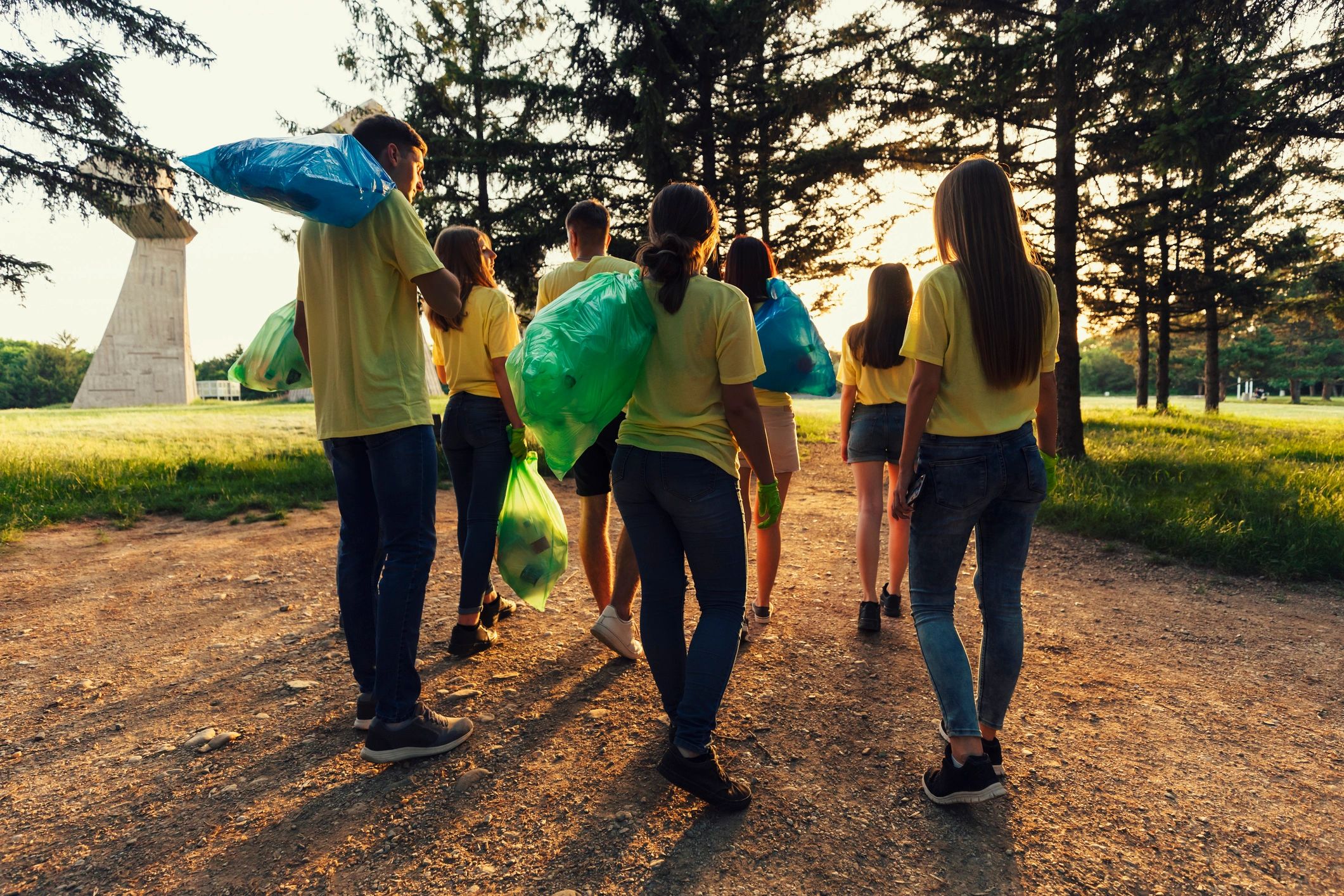 Volunteers working together in a community setting