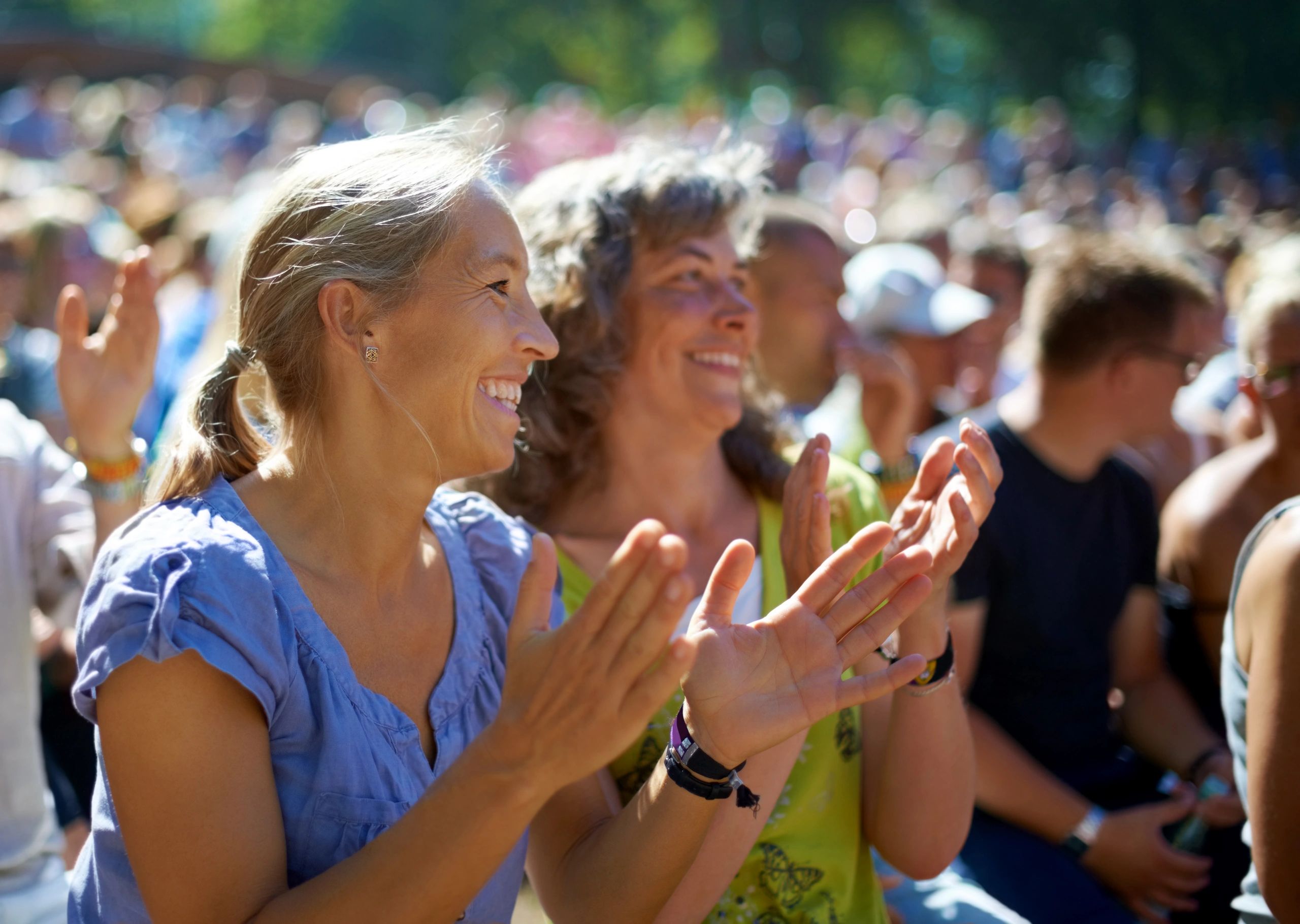 Community members enjoying an outdoor event together